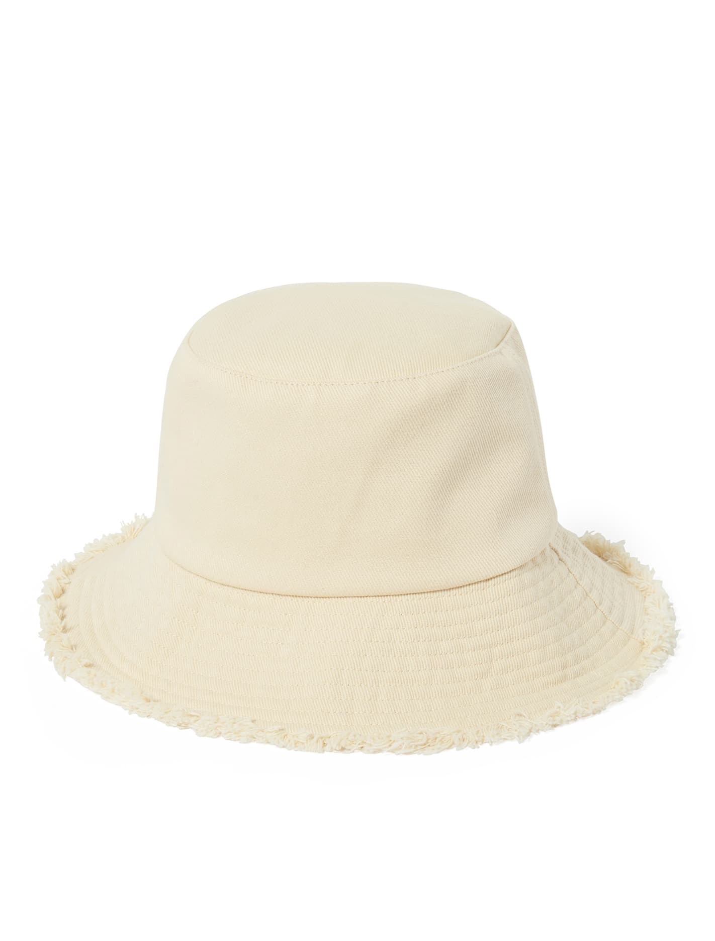 Fiona Frayed Edge Bucket Hat Buttermilk_mannequin