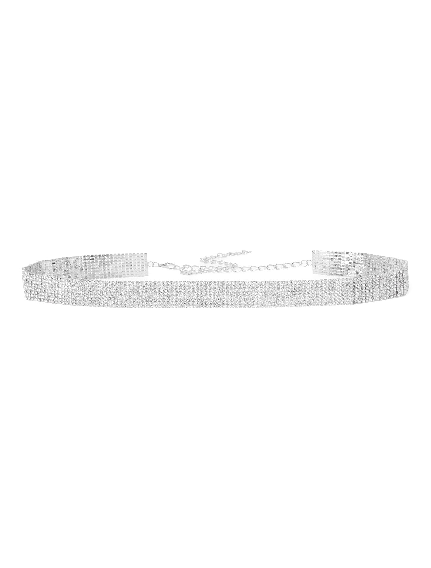 Lottie Mesh Waist Belt Silver_mannequin