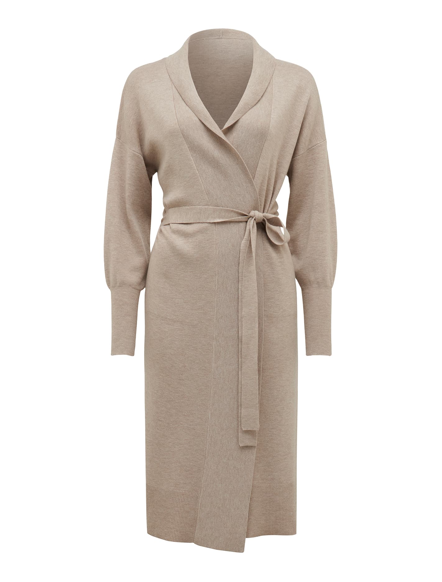 Charlie longline cardigan Sandstone_mannequin