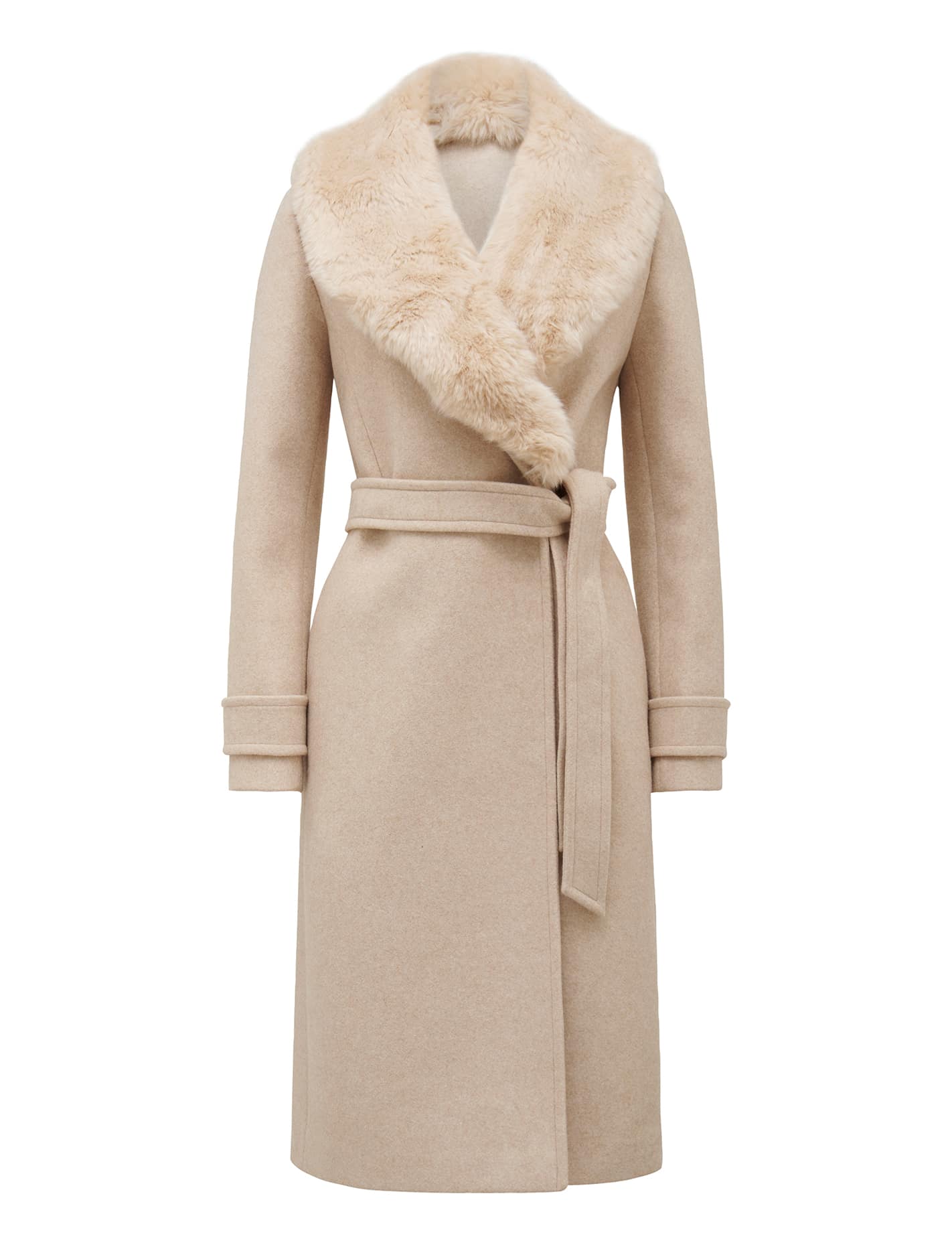 Nora Fur Collar Coat Camel Marle_mannequin