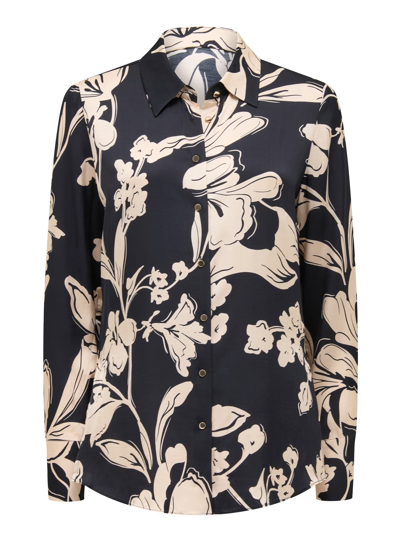Lila Longline Printed Satin Shirt Hyland Floral Co-ord_mannequin