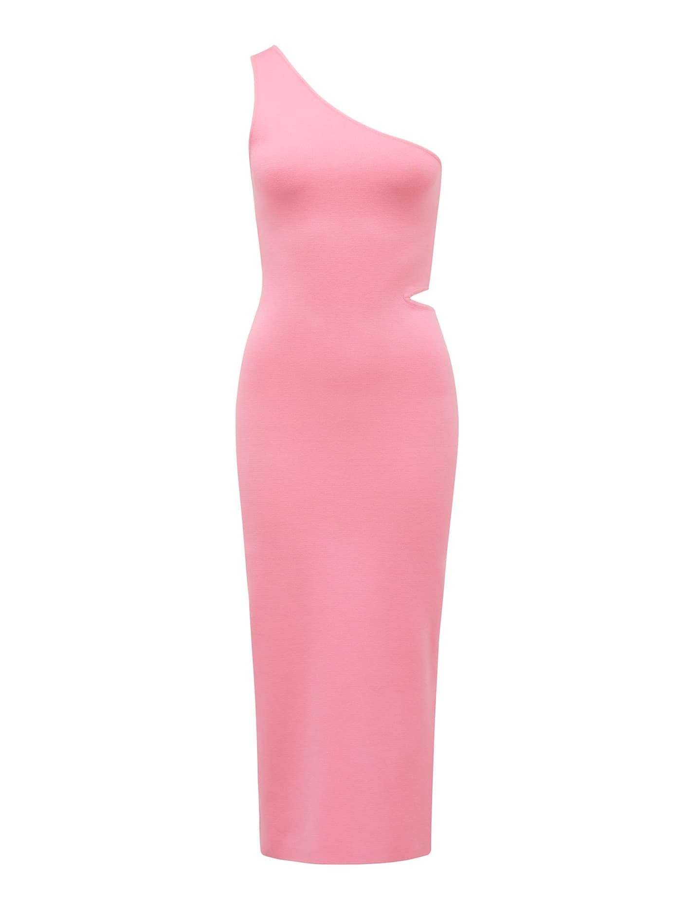 Everly One Shoulder Cut Out Dress Barbie Pink_mannequin