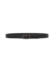 Lilian Thin Square Buckle Jeans Belt Black_mannequin