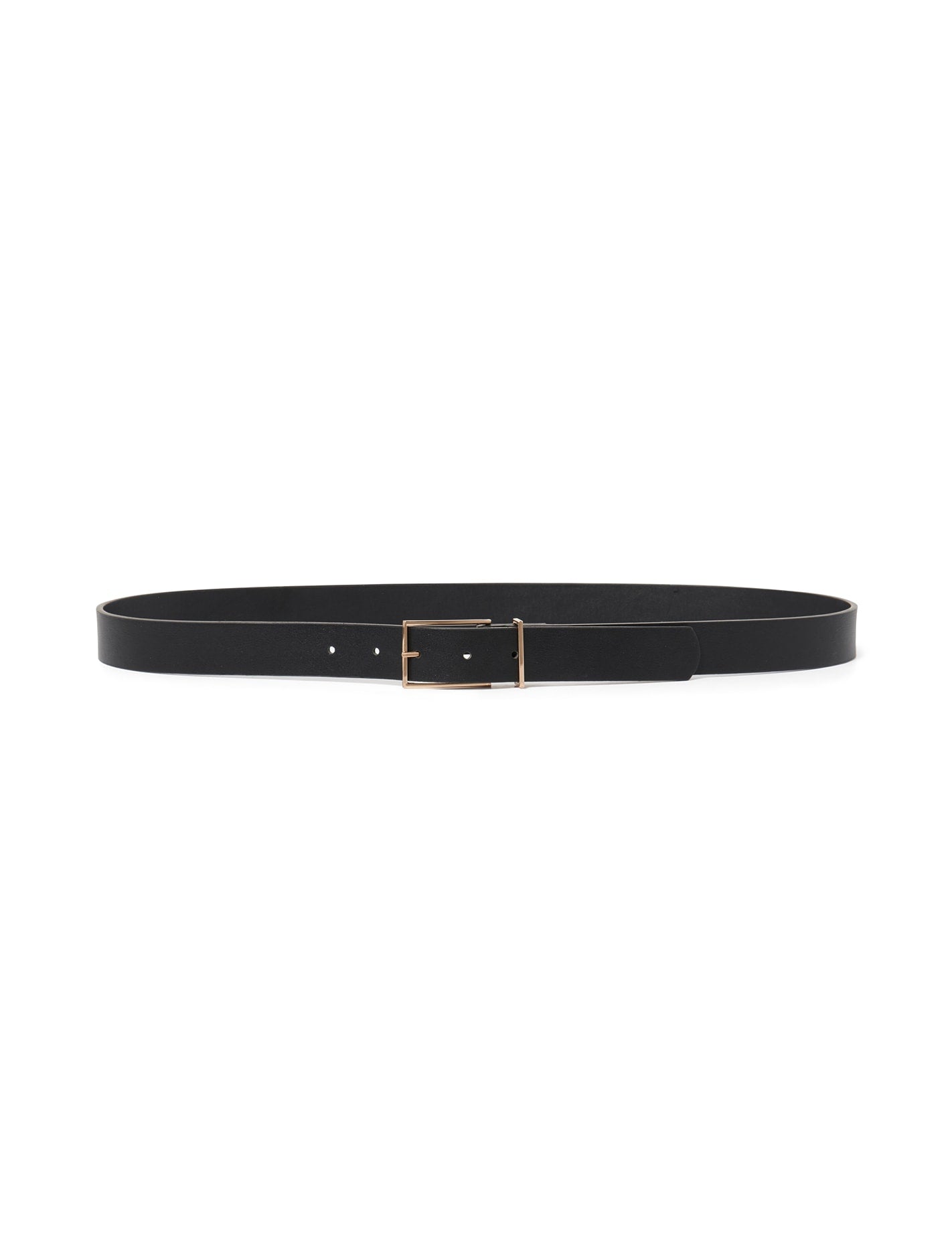 Lilian Thin Square Buckle Jeans Belt Black_mannequin