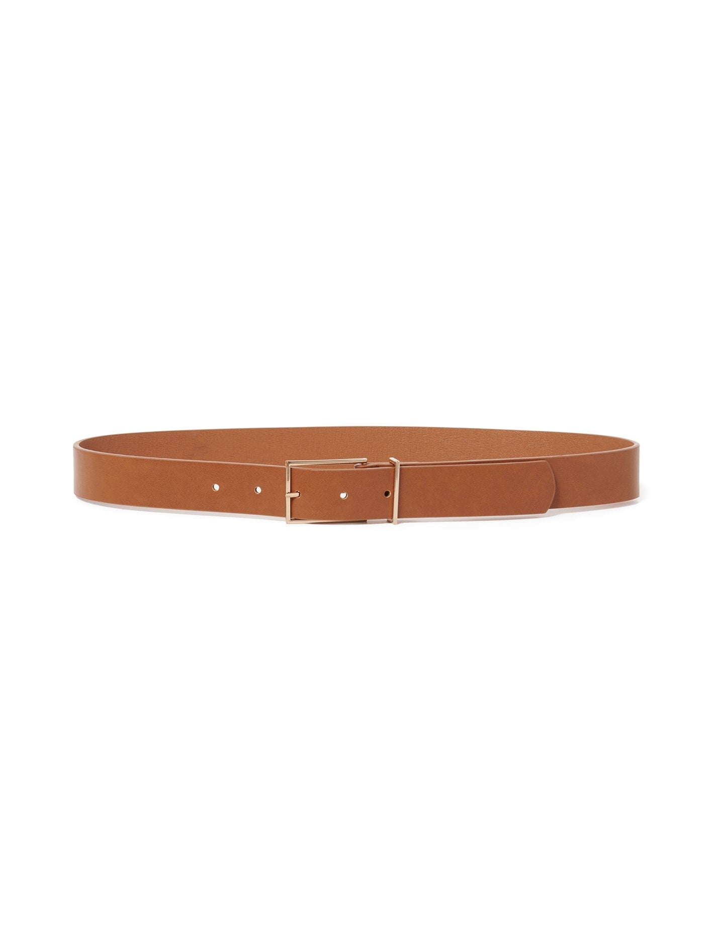 Lilian Thin Square Buckle Jeans Belt Chestnut_mannequin