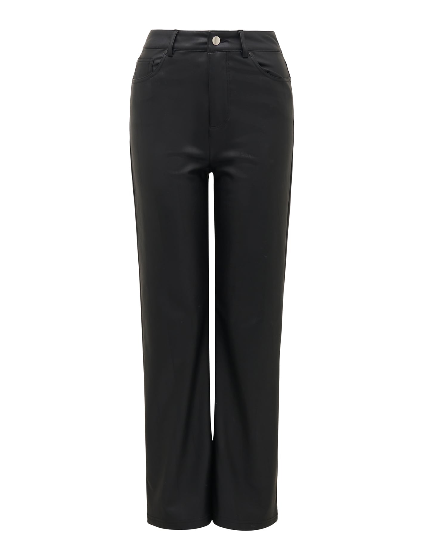 Jaclyn Vegan Leather Straight Leg Pant Black_mannequin