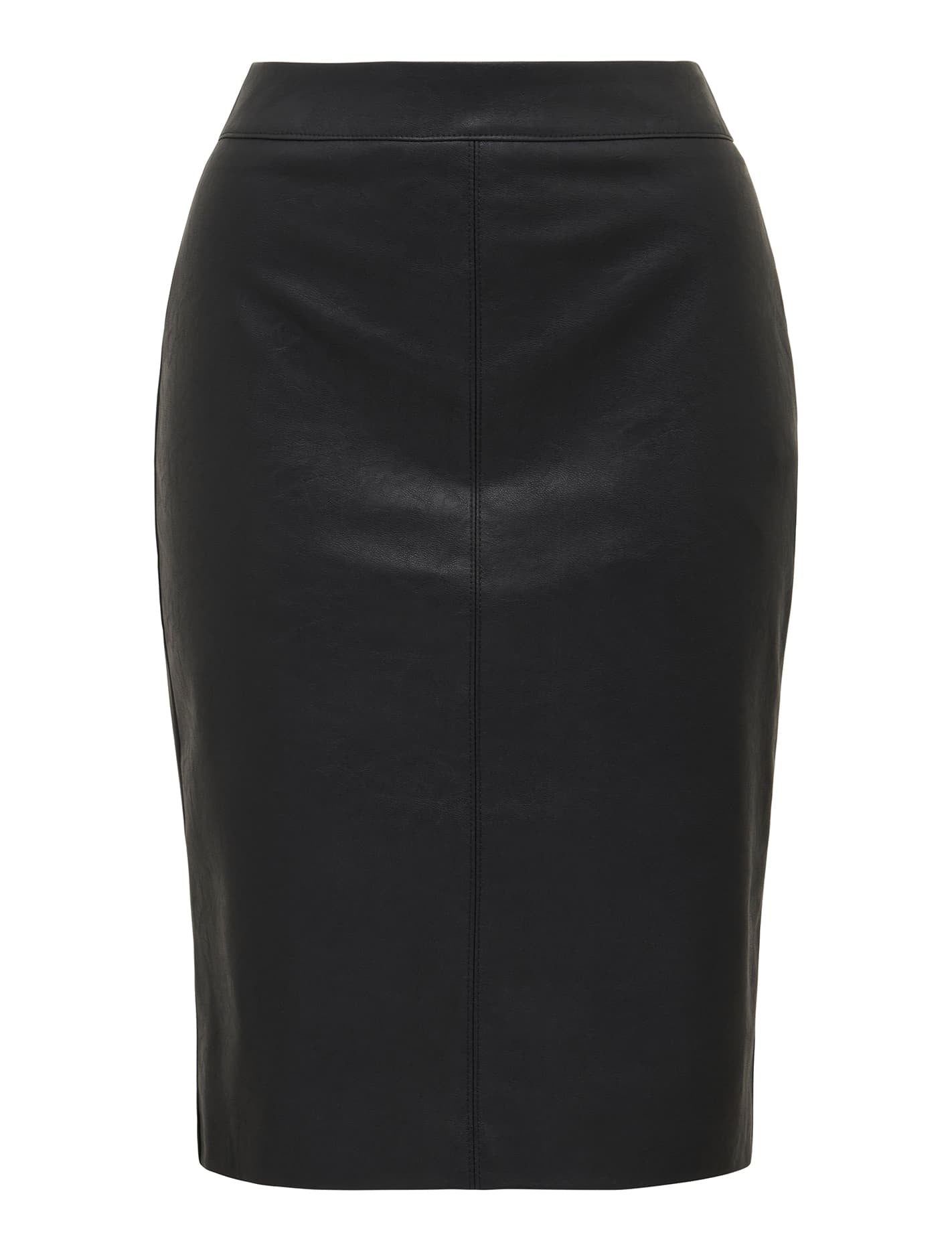 Carla Vegan Leather Midi Skirt Black_mannequin