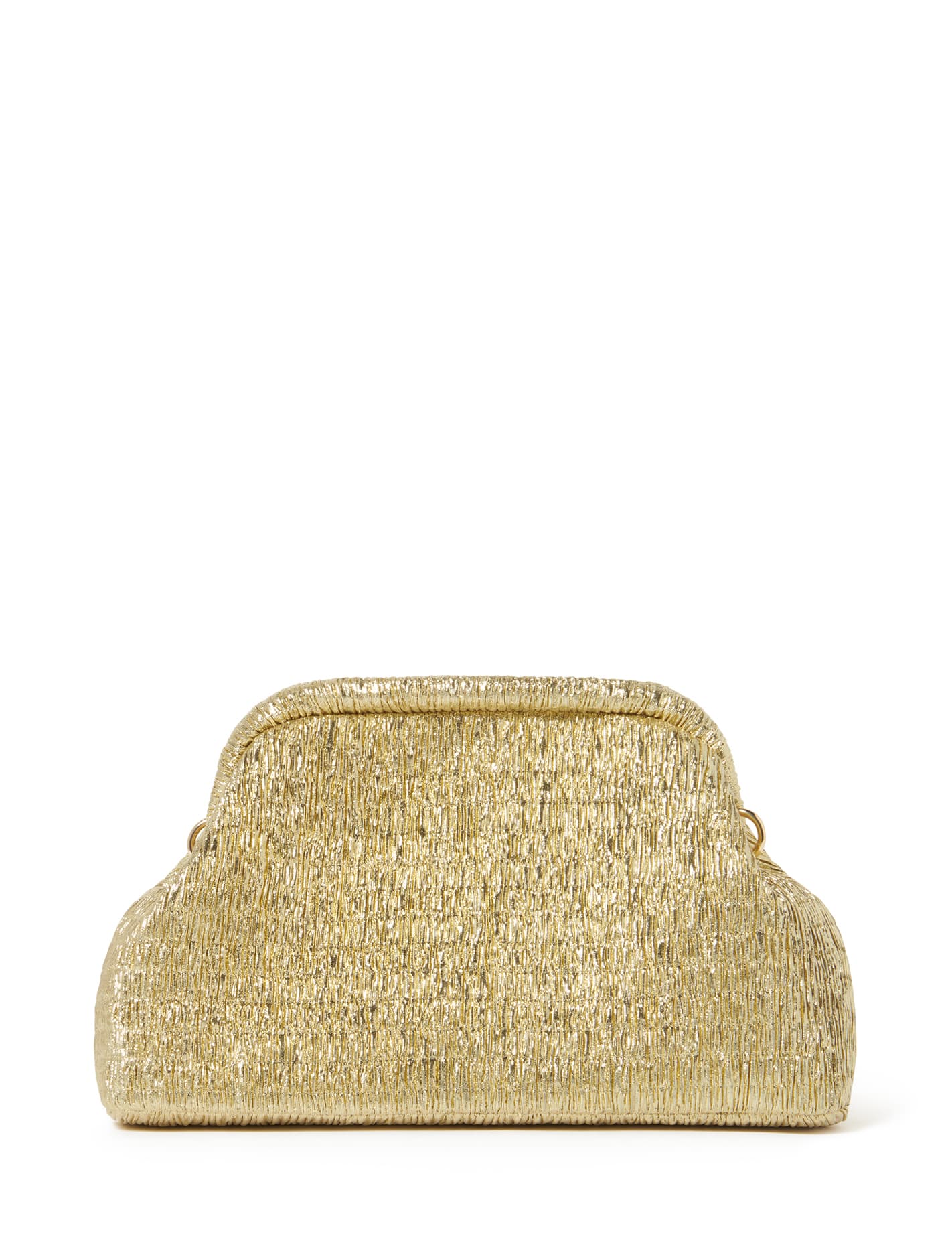 Kaia Plisse Clutch Metallic Gold_mannequin