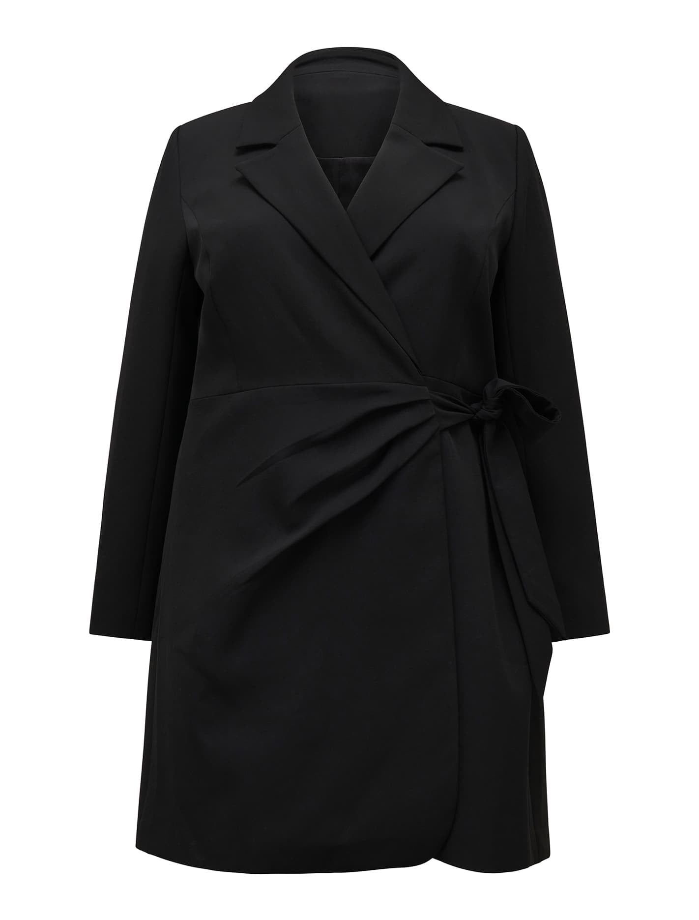 Kate Curve Wrap Blazer Dress Black_mannequin