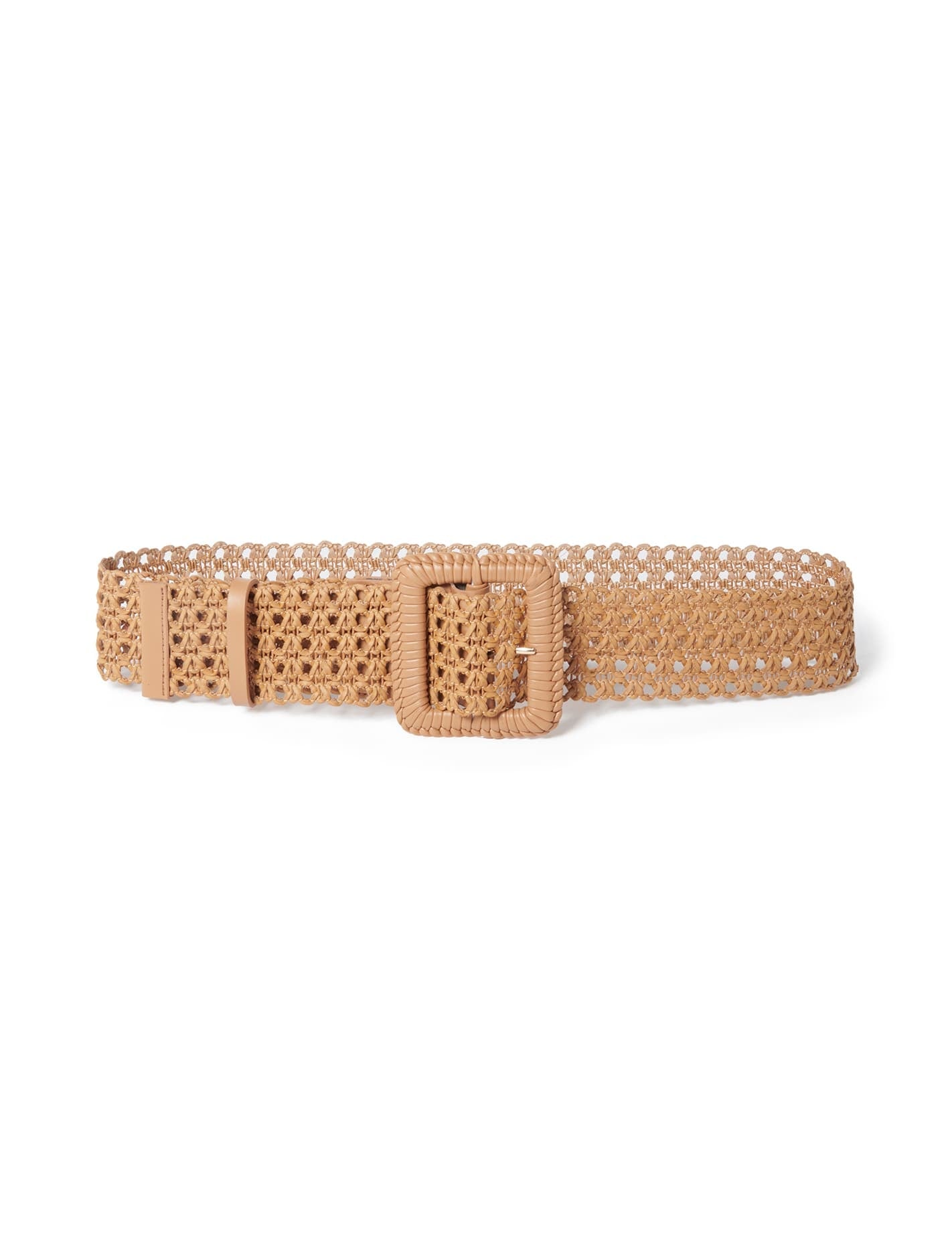 Brianna Weave Waist Belt Tan_mannequin