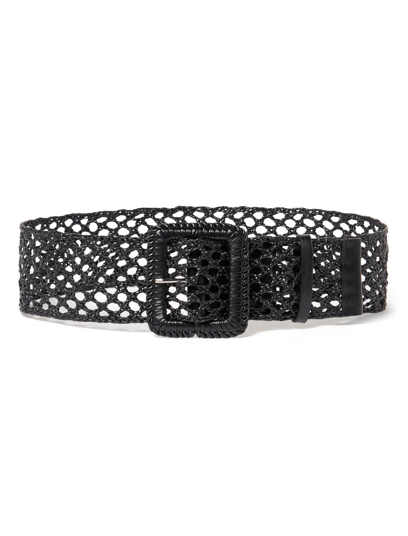 Brianna Weave Waist Belt Black_mannequin