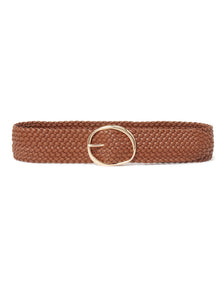 Arabella Woven Waist Belt Dark Tan_mannequin