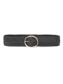 Arabella Woven Waist Belt Black_mannequin