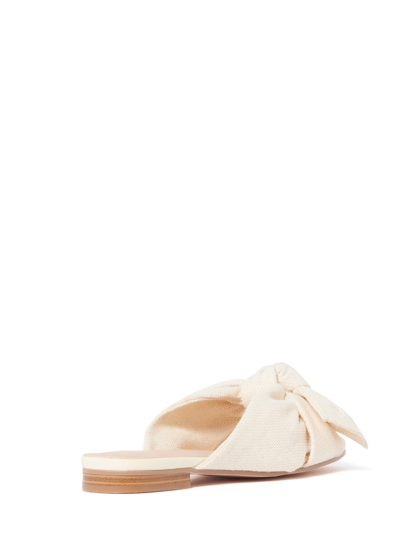 Jordan Knot Linen Slide Off White_mannequin