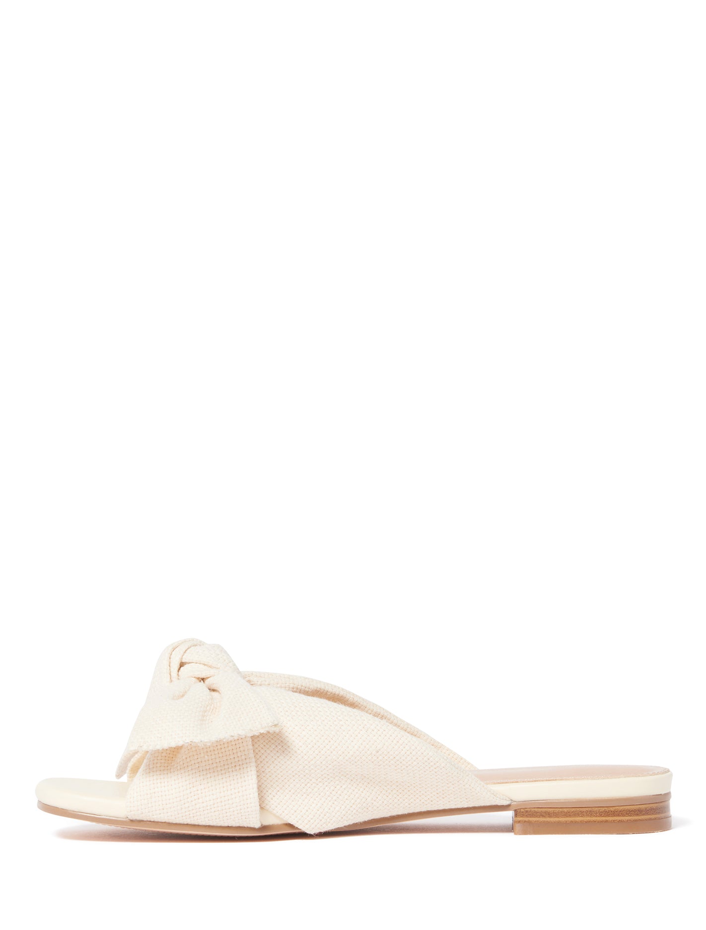 Jordan Knot Linen Slide Off White_mannequin