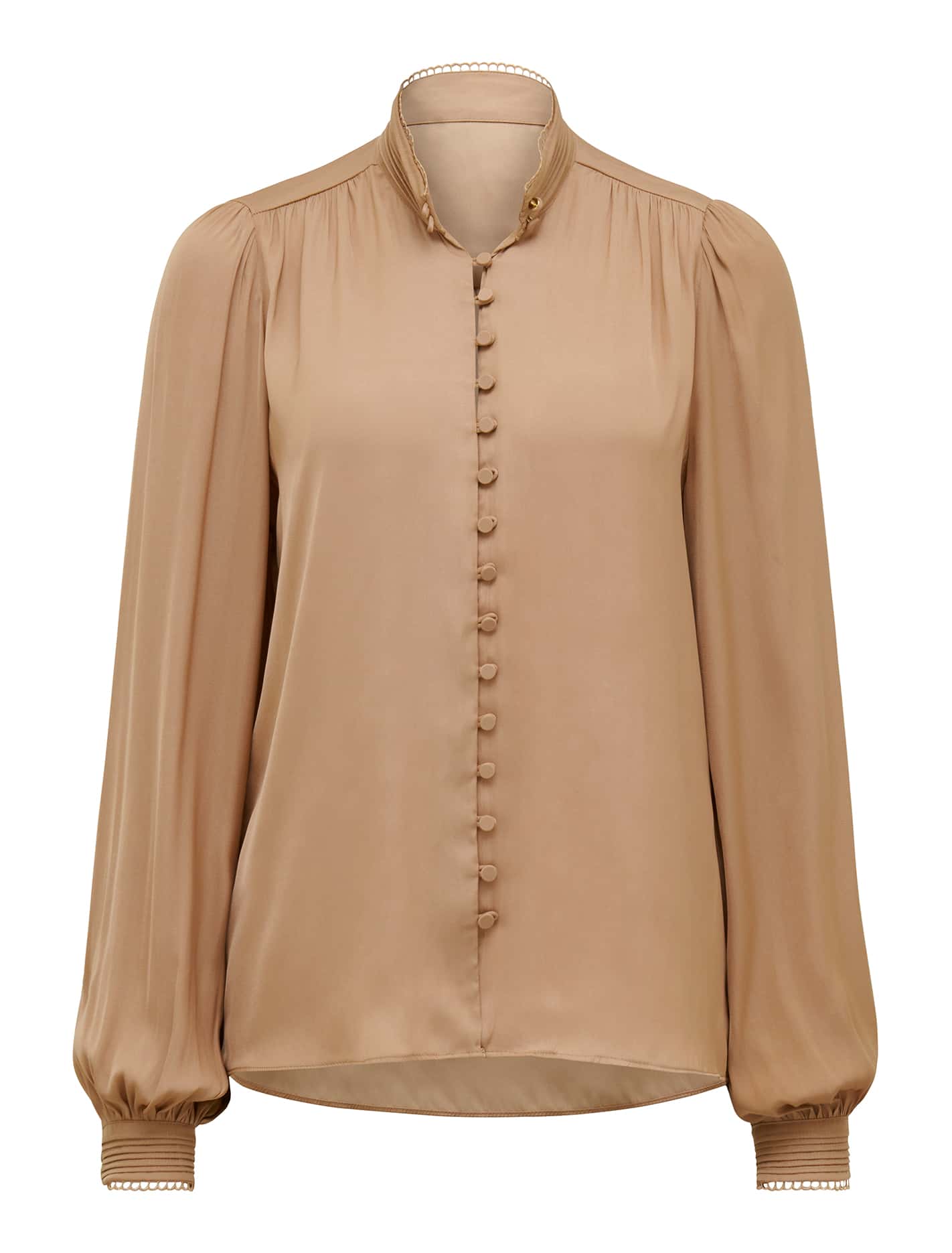 Savannah Satin Button Detail Blouse Burnt Almond_mannequin
