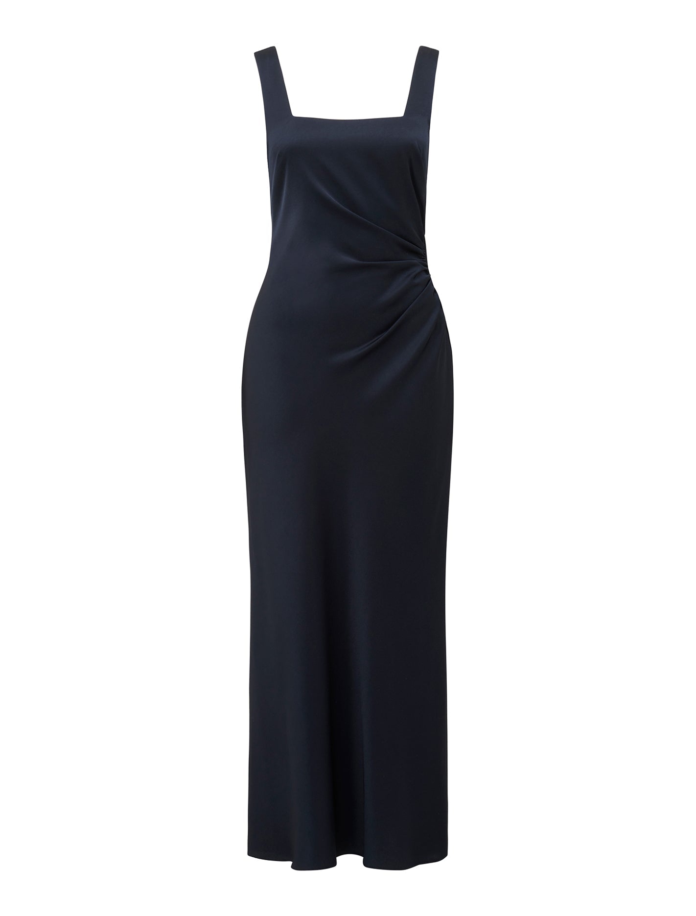Winnie Square Neck Ruched Midi Dress Navy_mannequin