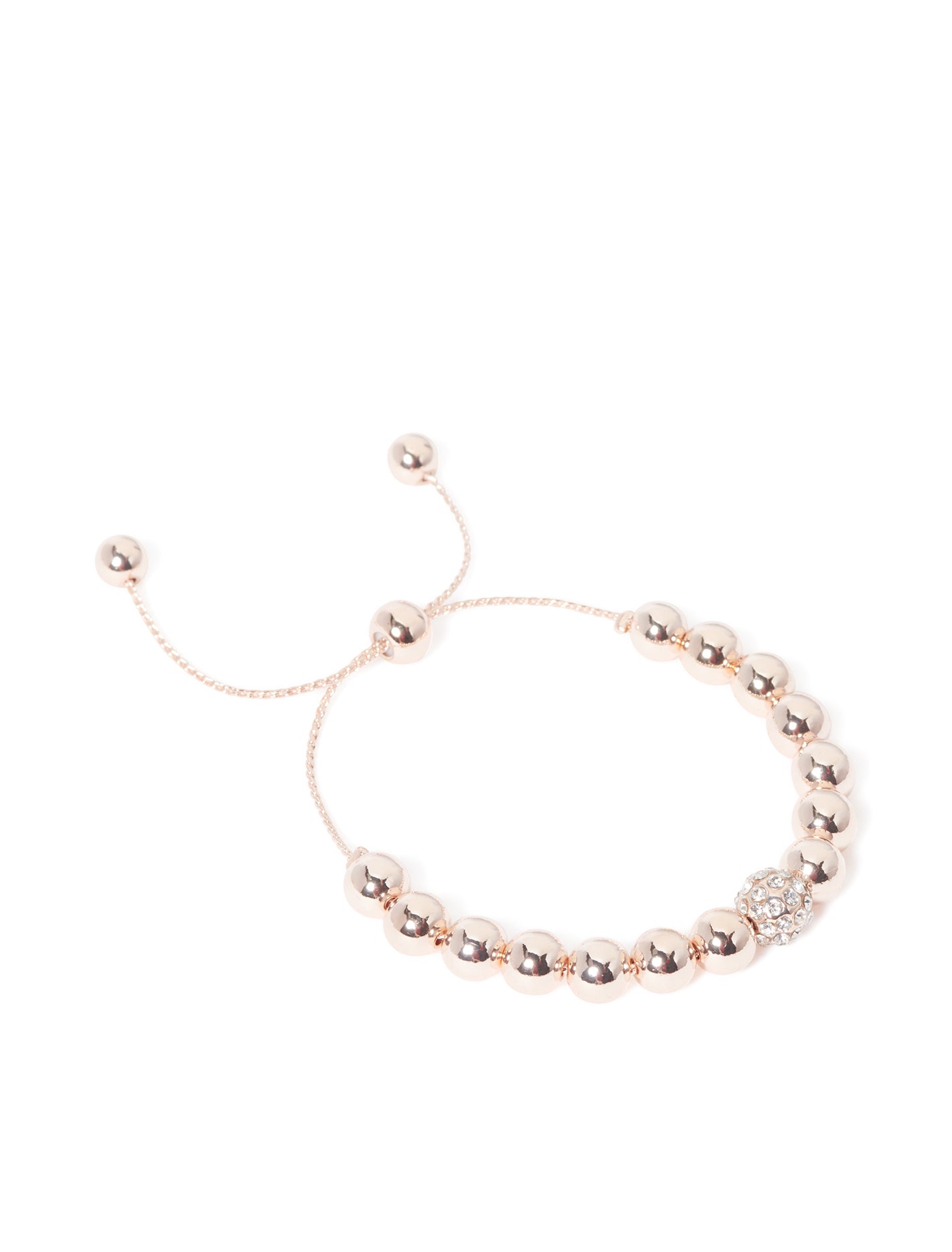 Heidi Metal Bead Bracelet Rose Gold_mannequin