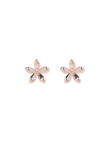 Cathy Pretty Metal Flower Earring Rose Gold_mannequin