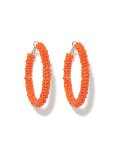 Chiara Seed Bead Hoop Orange_mannequin