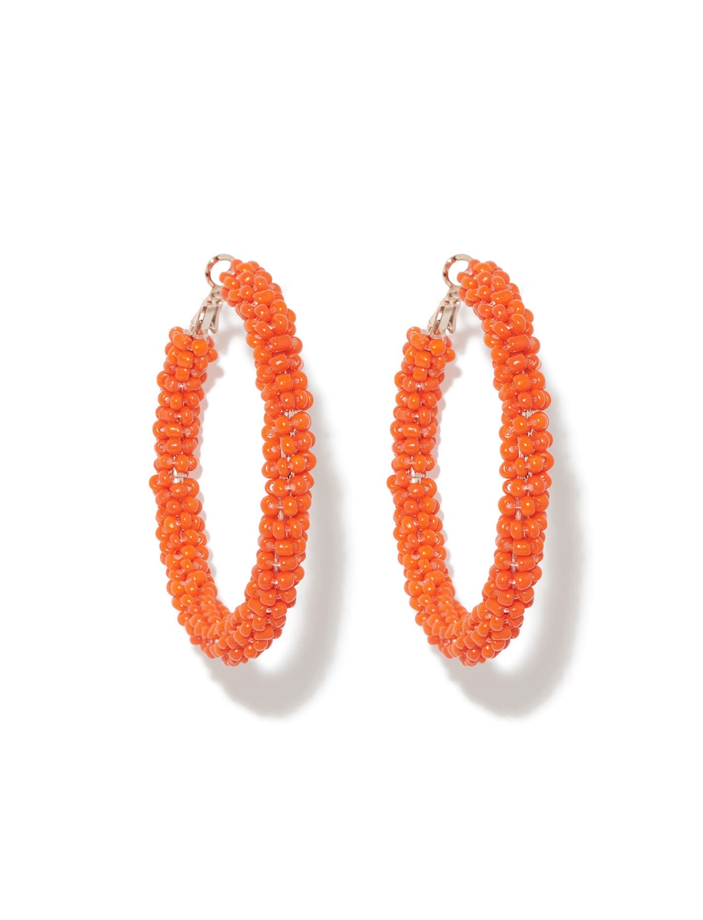 Chiara Seed Bead Hoop Orange_mannequin