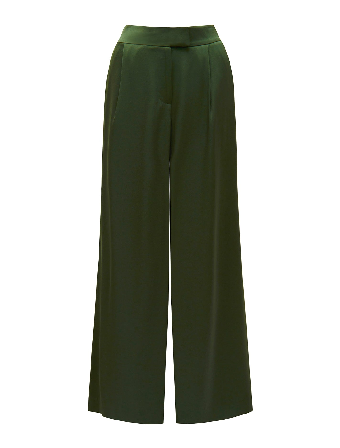Alora Petite Satin Wide Leg Pants Slate Green Suit_mannequin