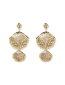 Adella Statement Shell Earring Gold_mannequin