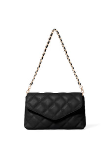 Samara Quilt Envelope Clutch Black_mannequin
