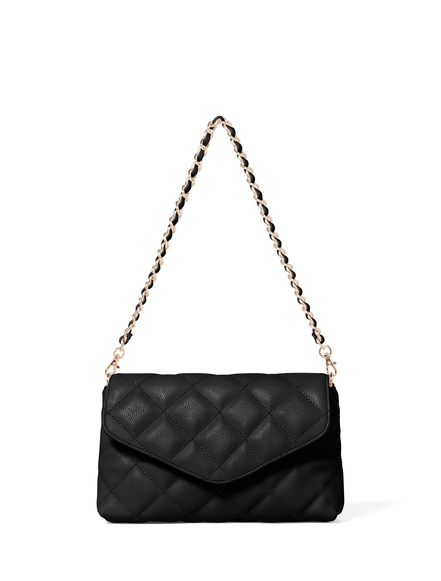 Samara Quilt Envelope Clutch Black_mannequin