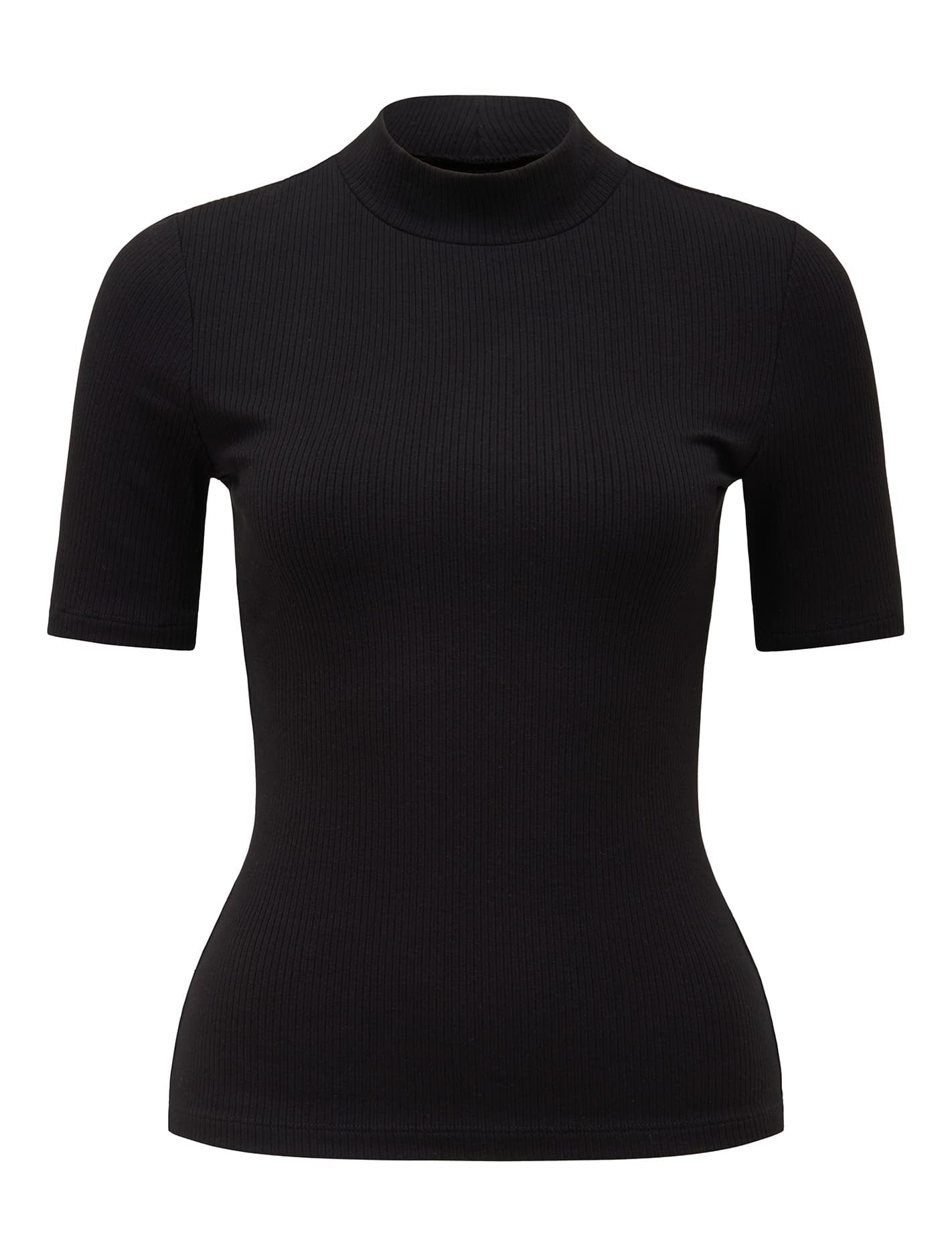 Jessa Mockneck Half Sleeve Tee Black_mannequin
