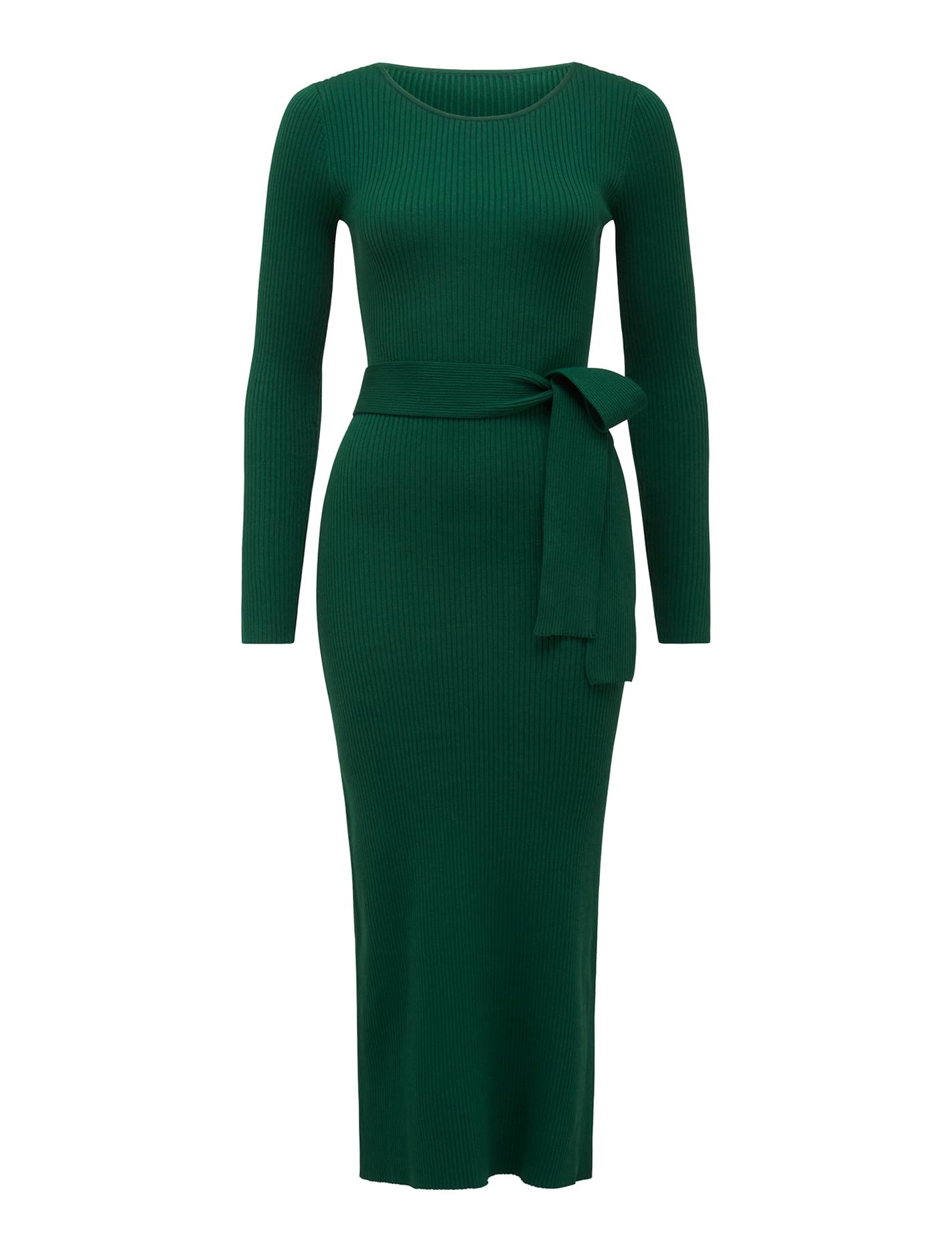 Hallie Crew Neck Midi Knit Dress Cedar_mannequin