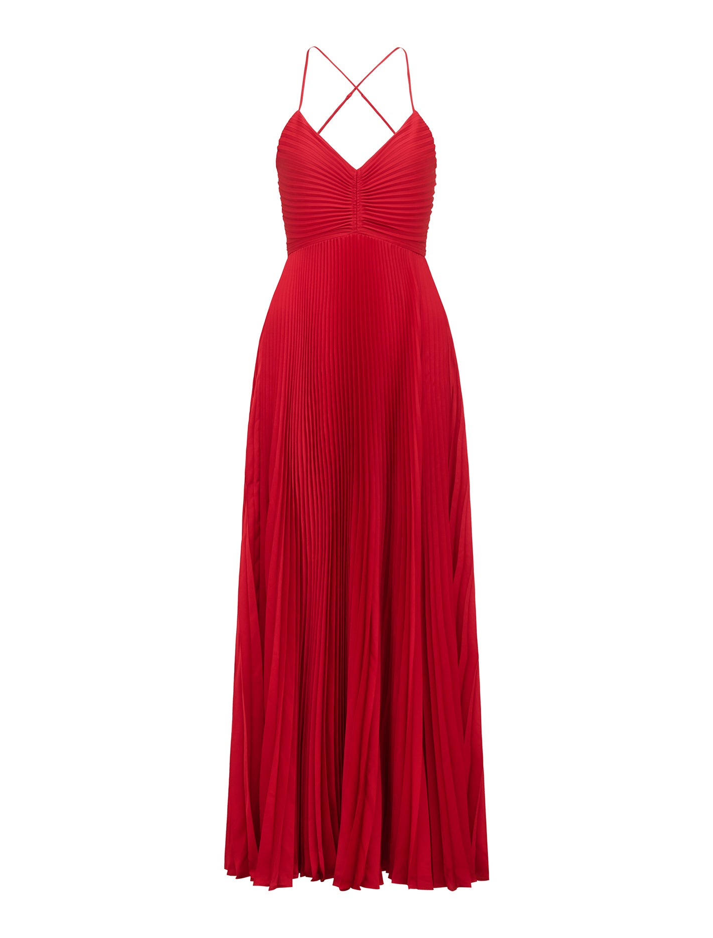 Geri Tie Back Pleated Maxi Red_mannequin