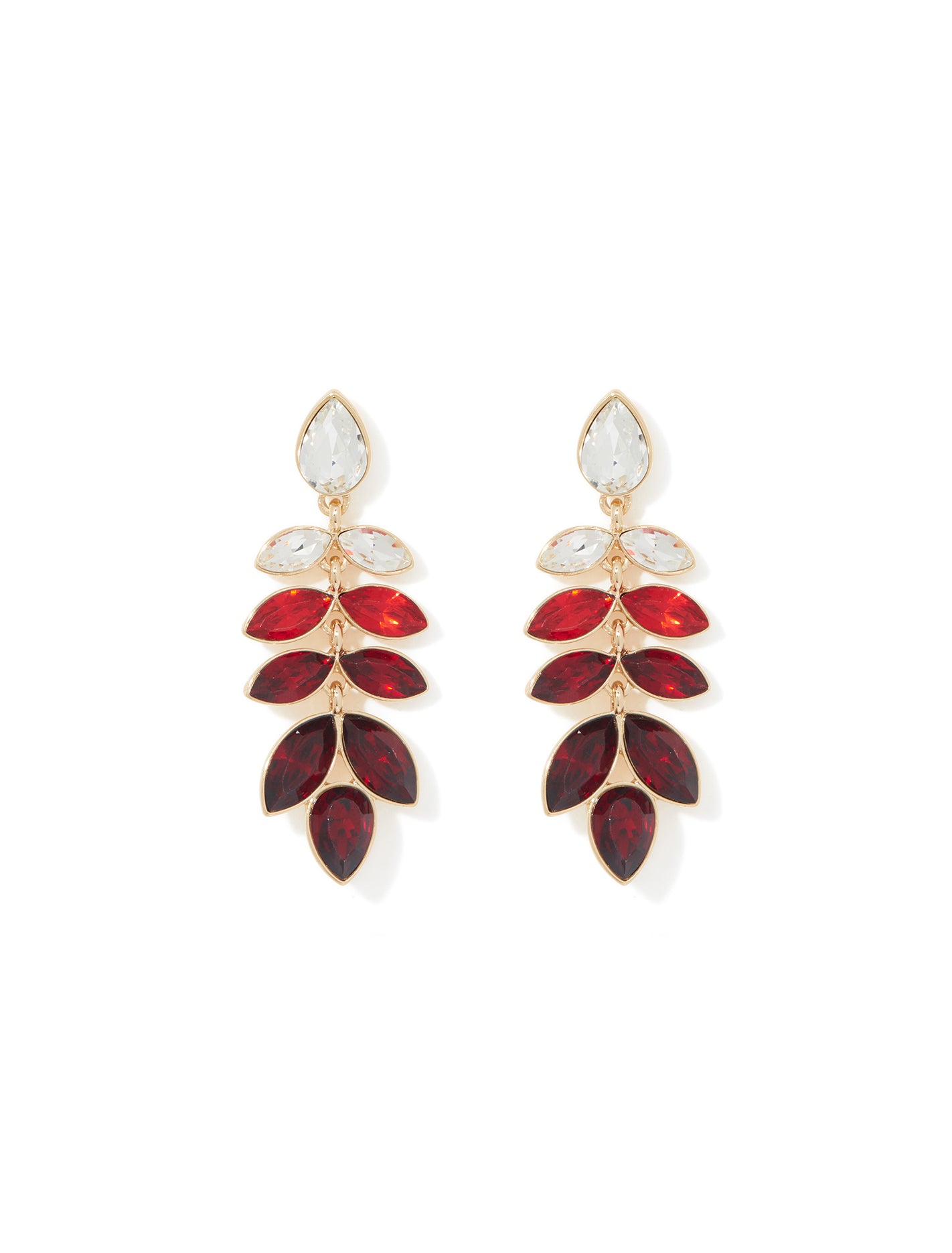 Peyton Petal Glass Drop Earring Red Multi_mannequin