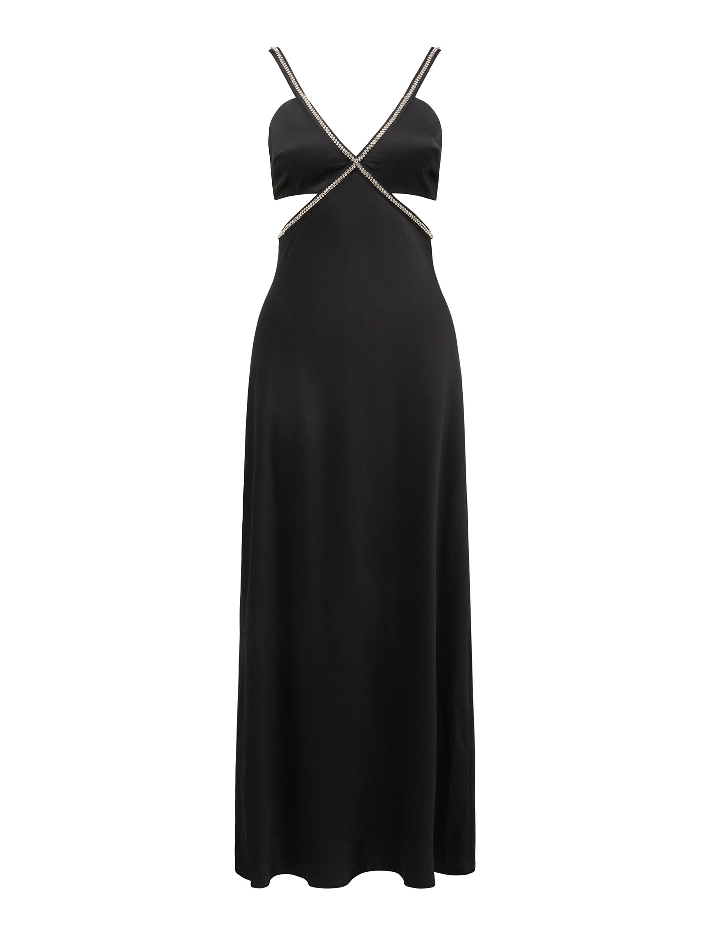 Anika Petite Satin Trim Maxi Black_mannequin