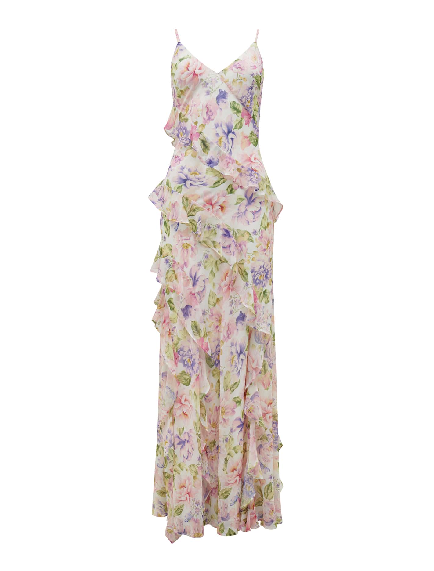 Poppy Ruffle Gown Lilac Colvin Floral_mannequin