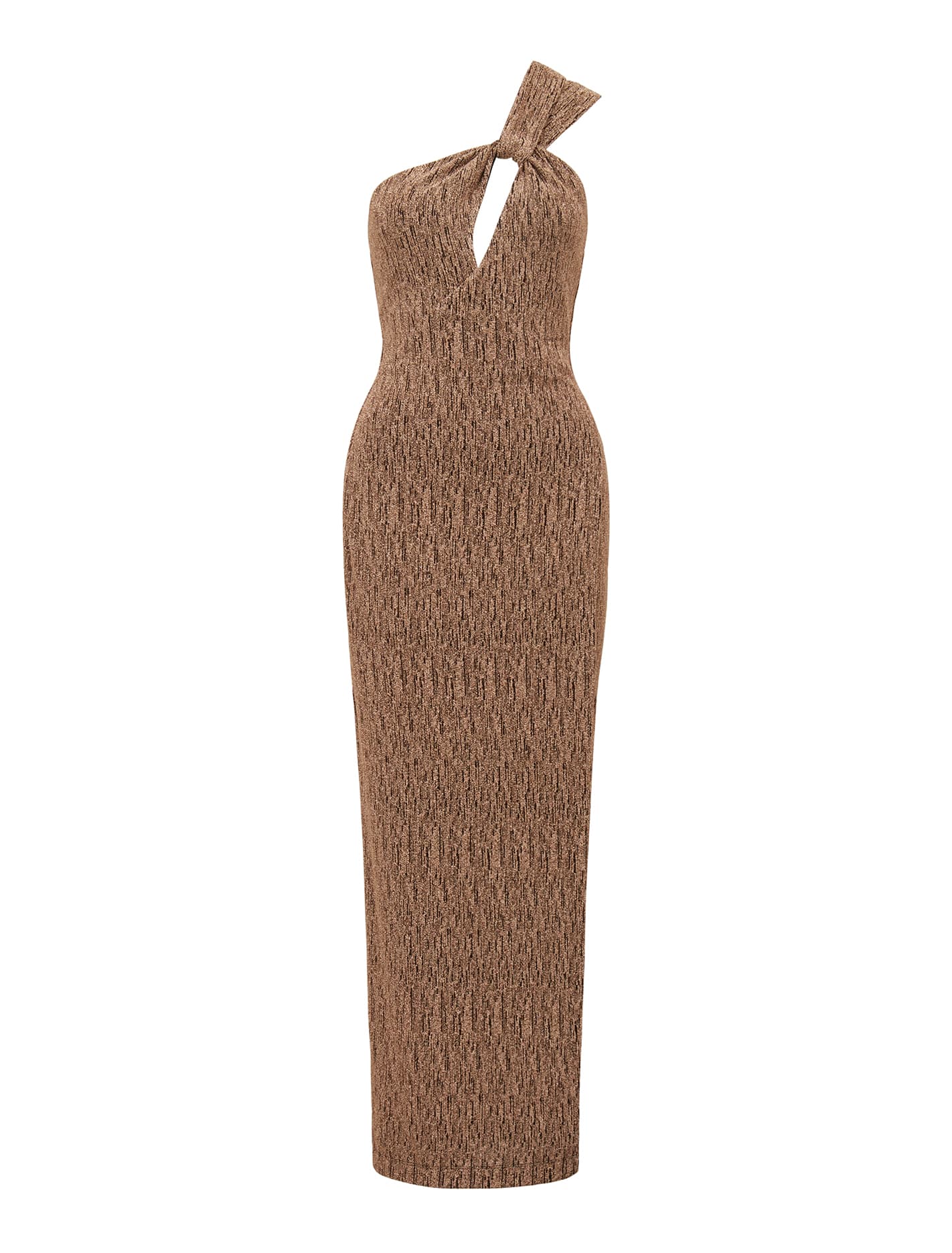 Kairo One-Shoulder Glitter Maxi Dress Gold_mannequin