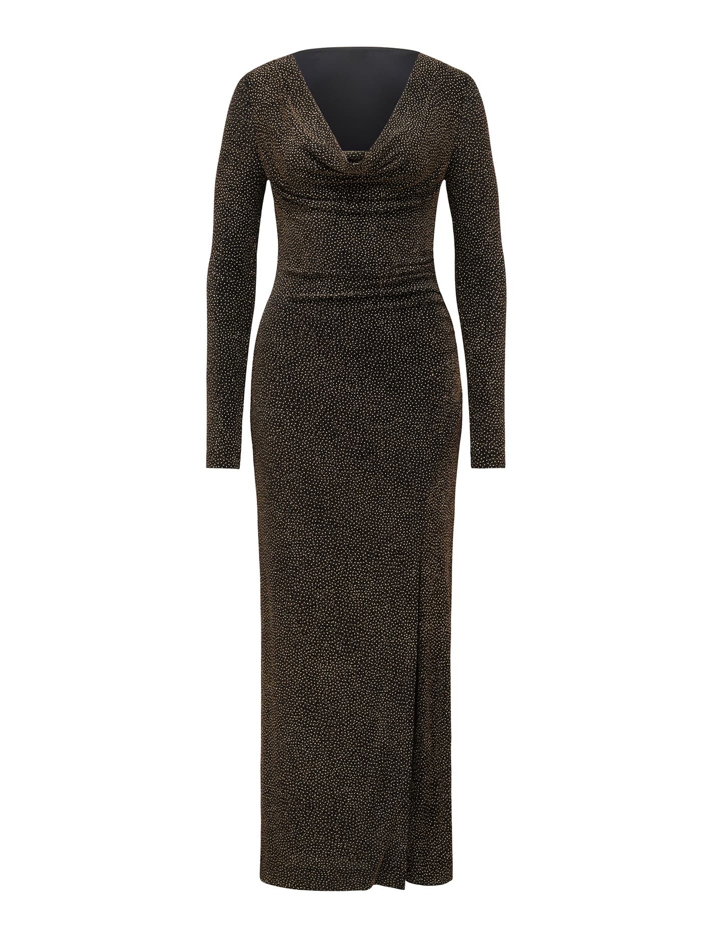 Reva Cowl Neck Glitter Midi Gold Glitter_mannequin