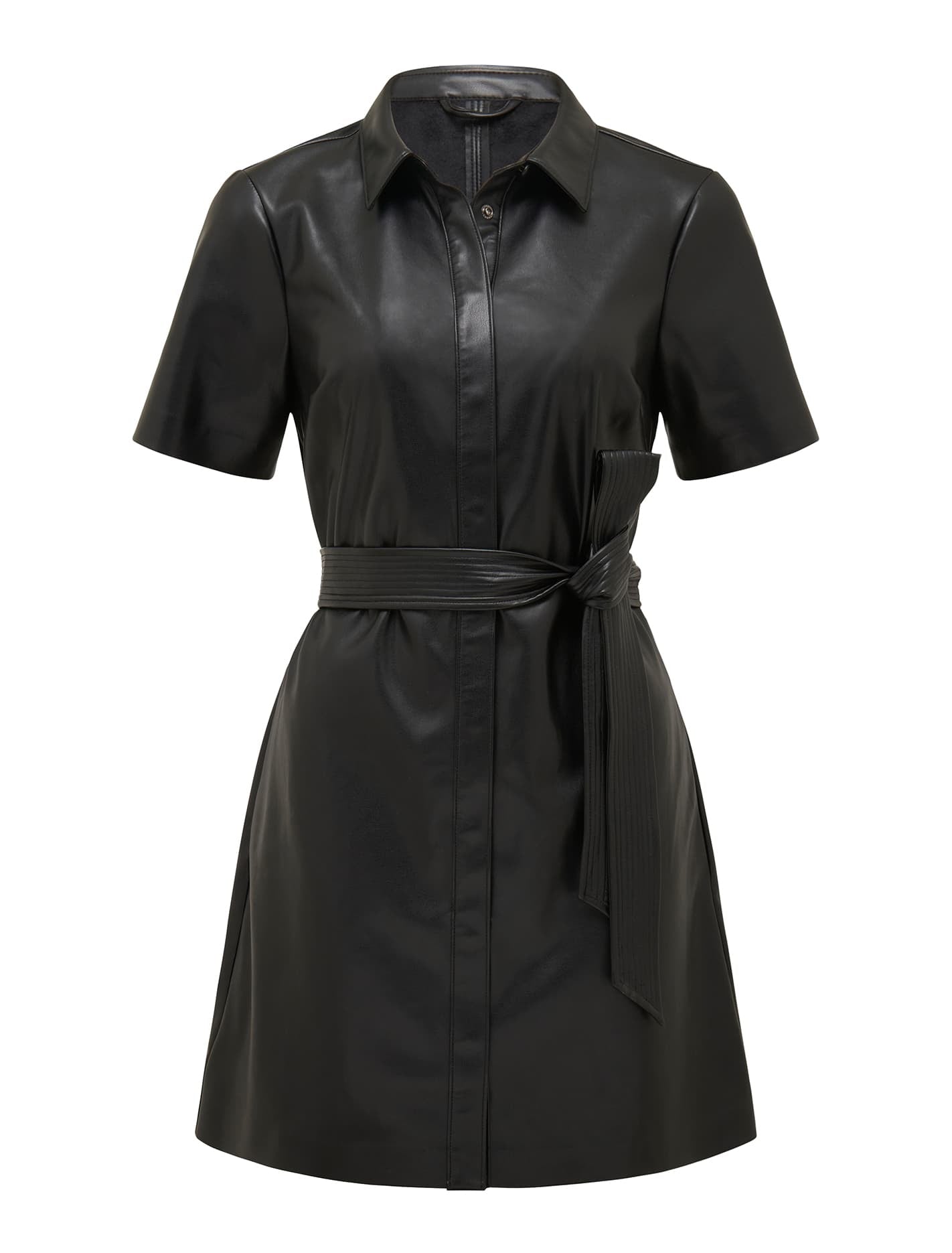 Layla Vegan Leather Mini Dress Black_mannequin