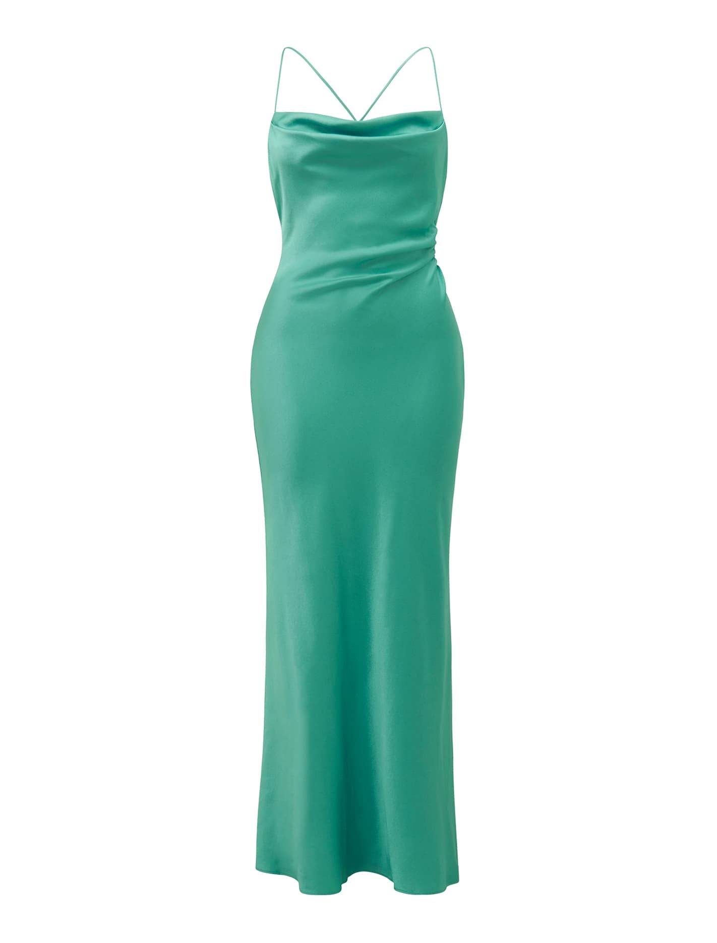 Ruby Tie Back Satin Maxi Dress Barrier Reef_mannequin