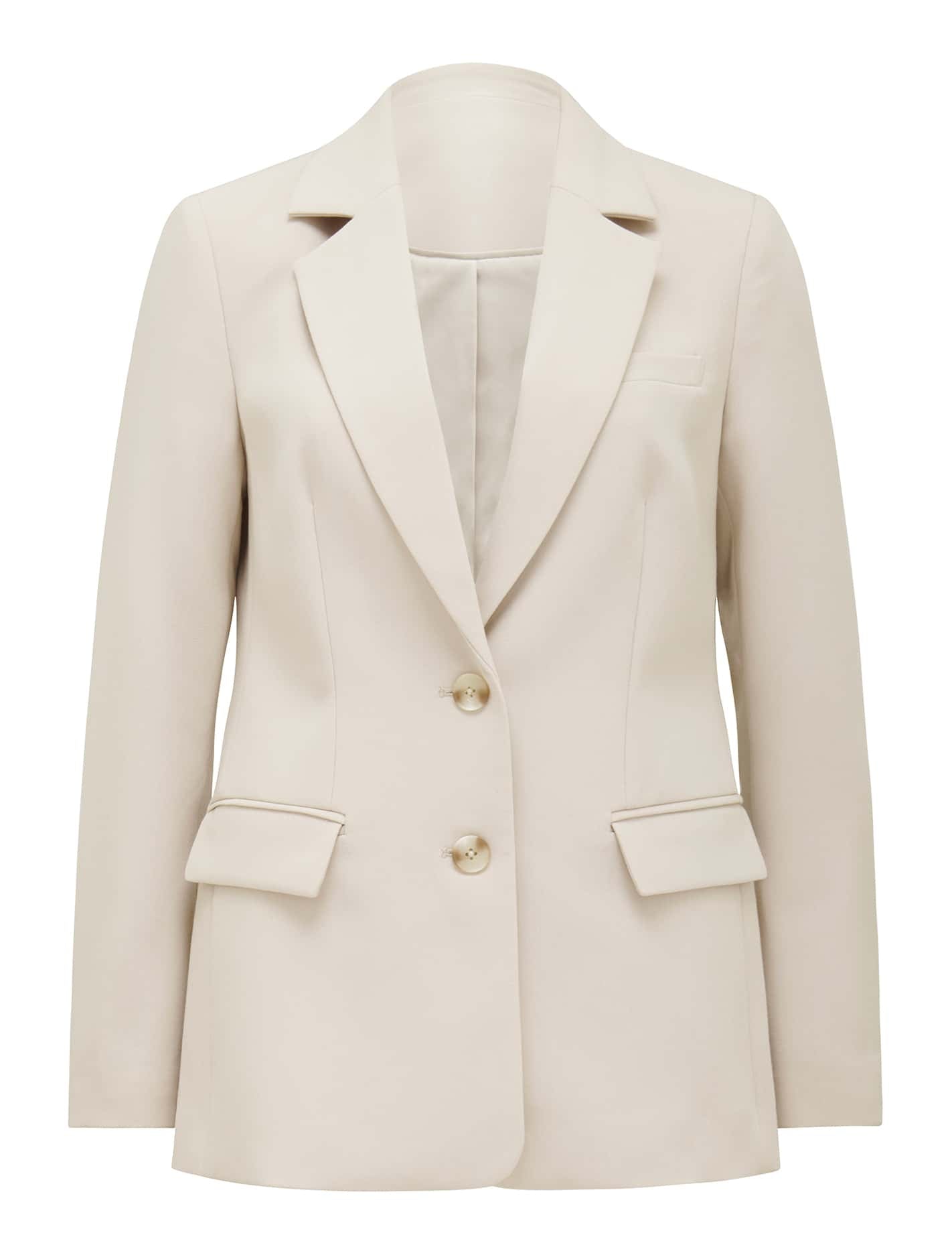 Tessa Petite Two-Button Blazer Taupe Suit_mannequin