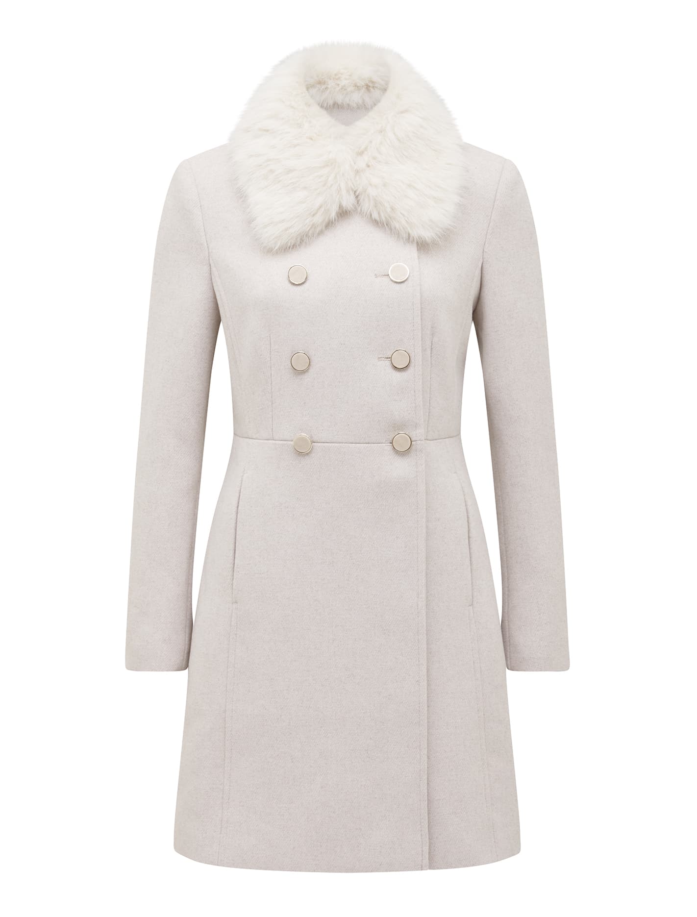 Susie Faux Fur Collar Dolly Coat Mink Marle_mannequin