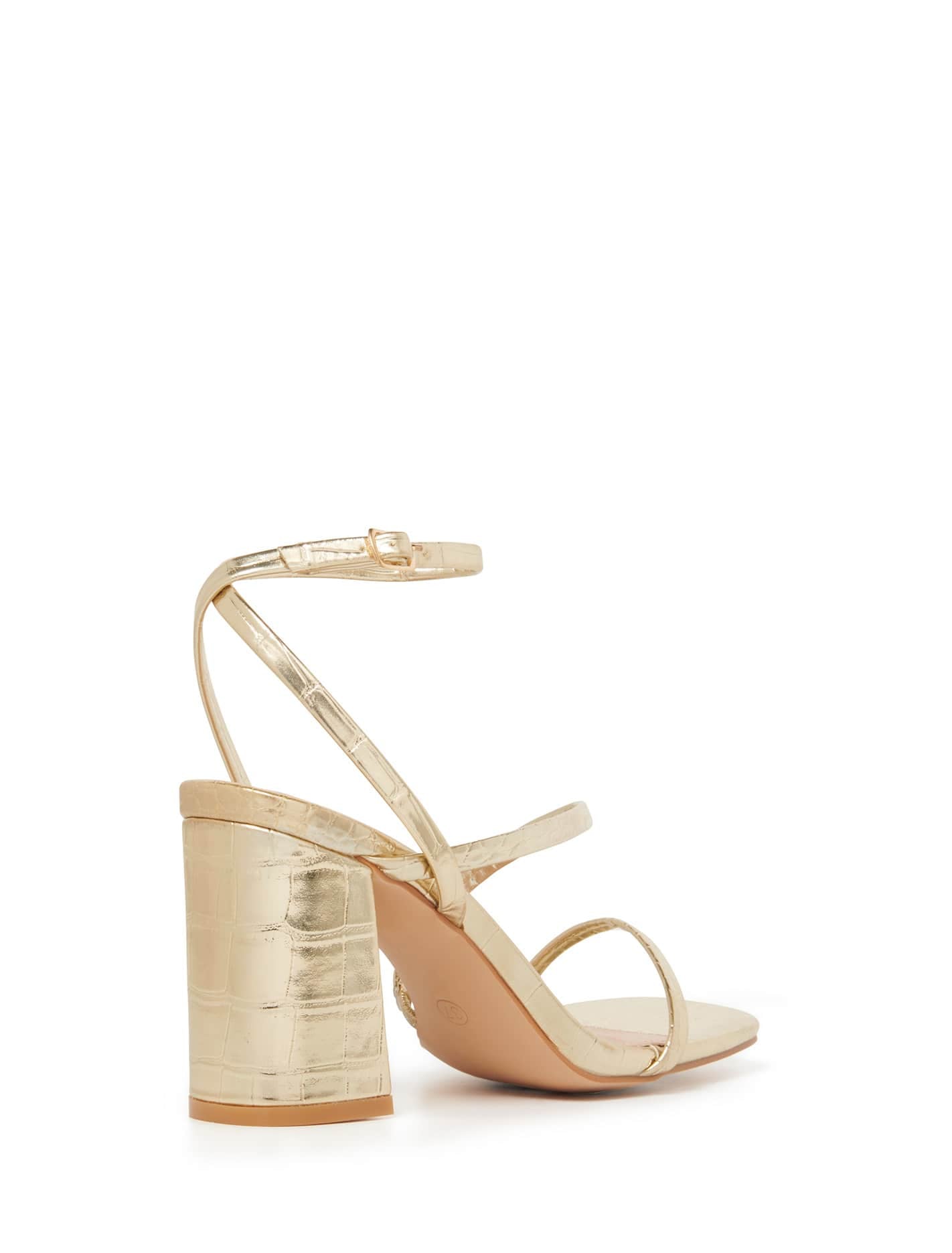 Felicity Block Heel Gold Croc_mannequin