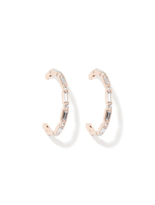 Odette Baguette Stone Hoop Rose Gold_mannequin