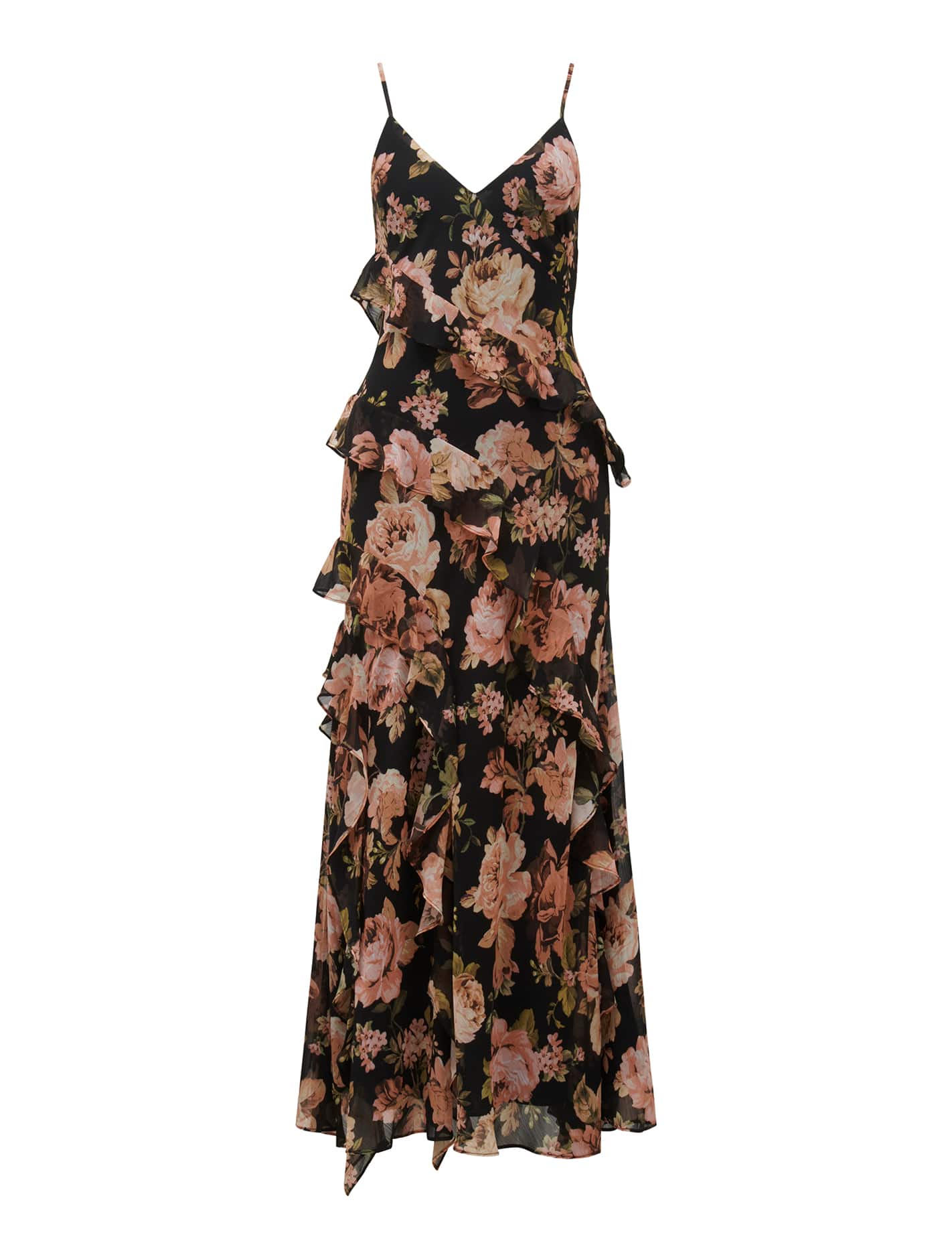Poppy Petite Ruffle Gown Barkly Floral_mannequin