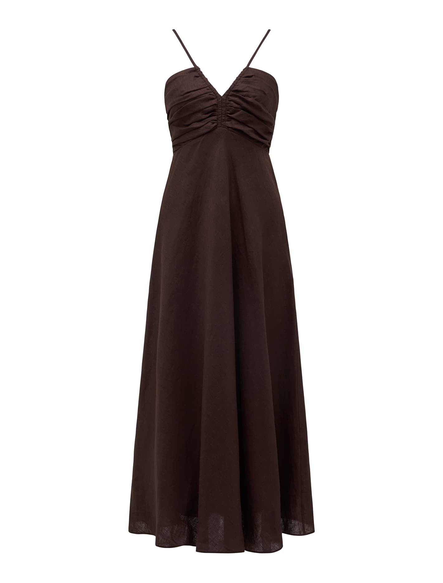 Ava Pleated Bodice Midi Espresso_mannequin