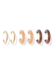 Tamsyn Multi Hoop 3 Pack Peach_mannequin