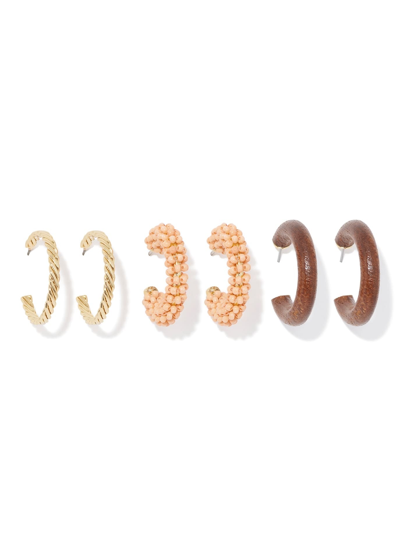 Tamsyn Multi Hoop 3 Pack Peach_mannequin