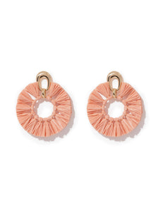 Charli Metal & Raffia Hoop Peach_mannequin