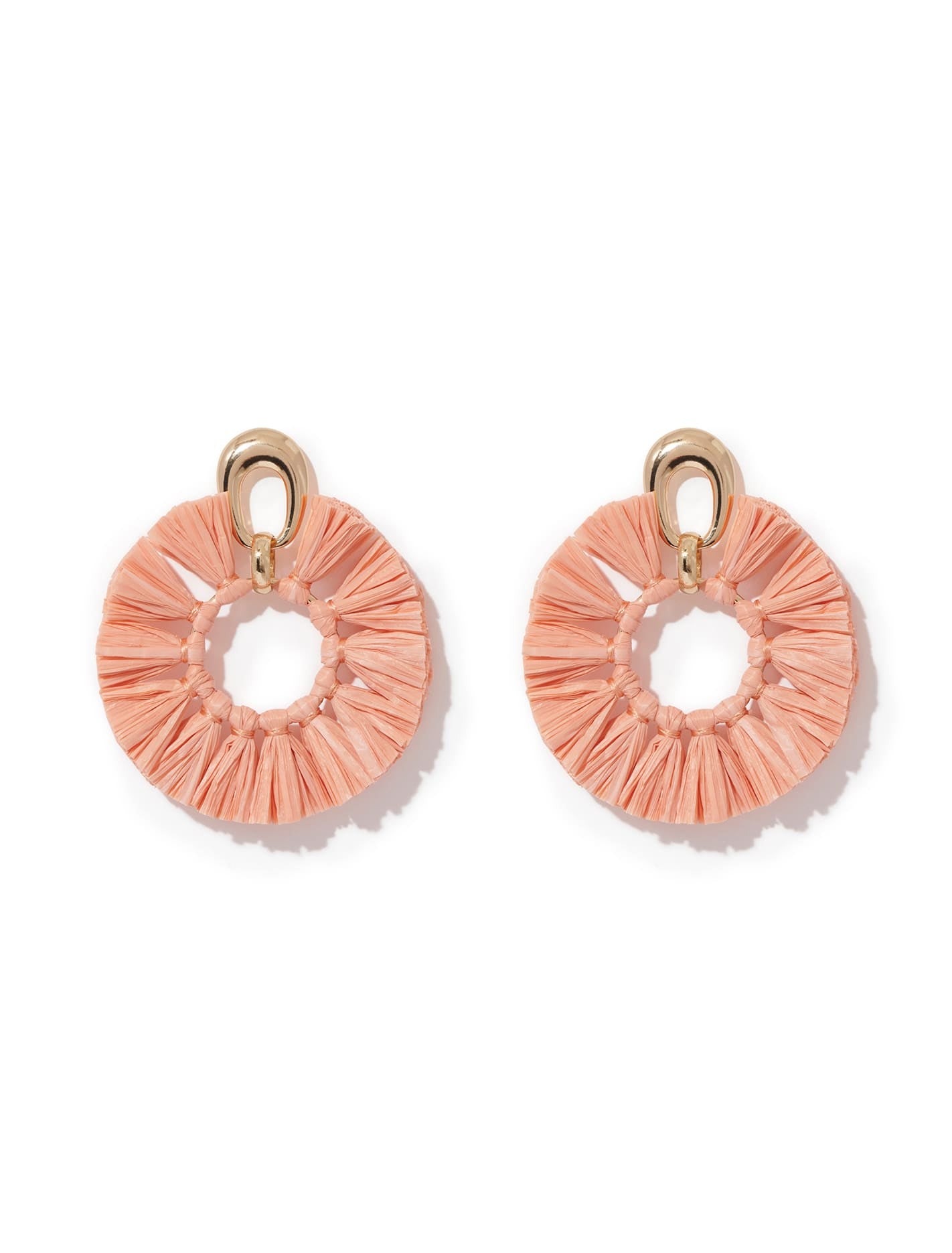 Charli Metal & Raffia Hoop Peach_mannequin