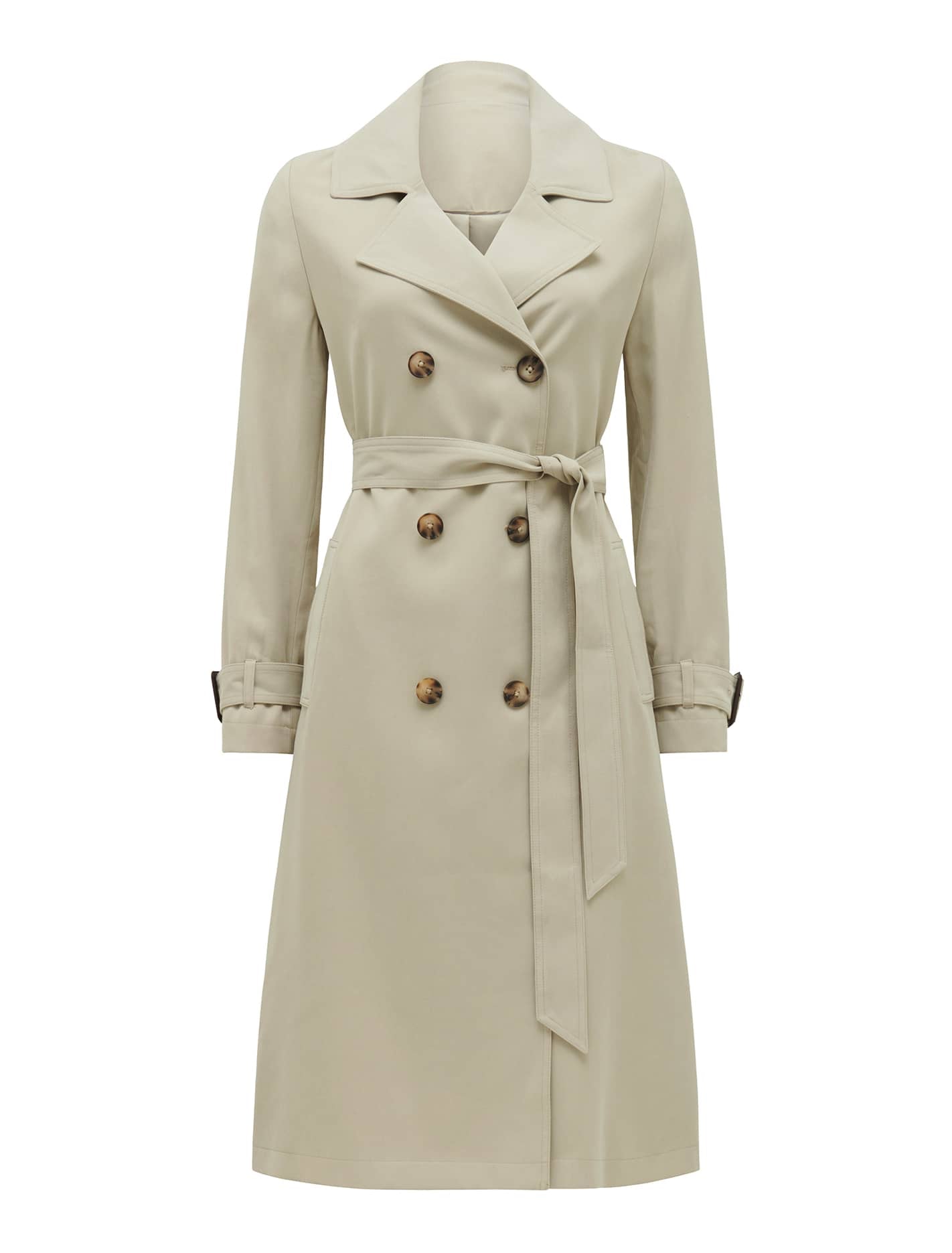 Darlah Petite Soft Trench Coat Soft Sage_mannequin